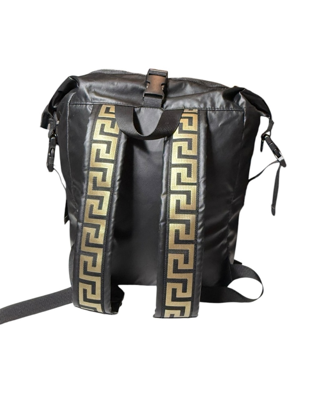 Versace Parfums Black Nylon Backpack with Gold Trim - Picture 2 of 10